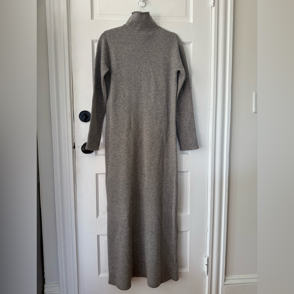 NWT Ralph Lauren Gray Merino Wool Cashmere Angora Long Sleeve Maxi Dress